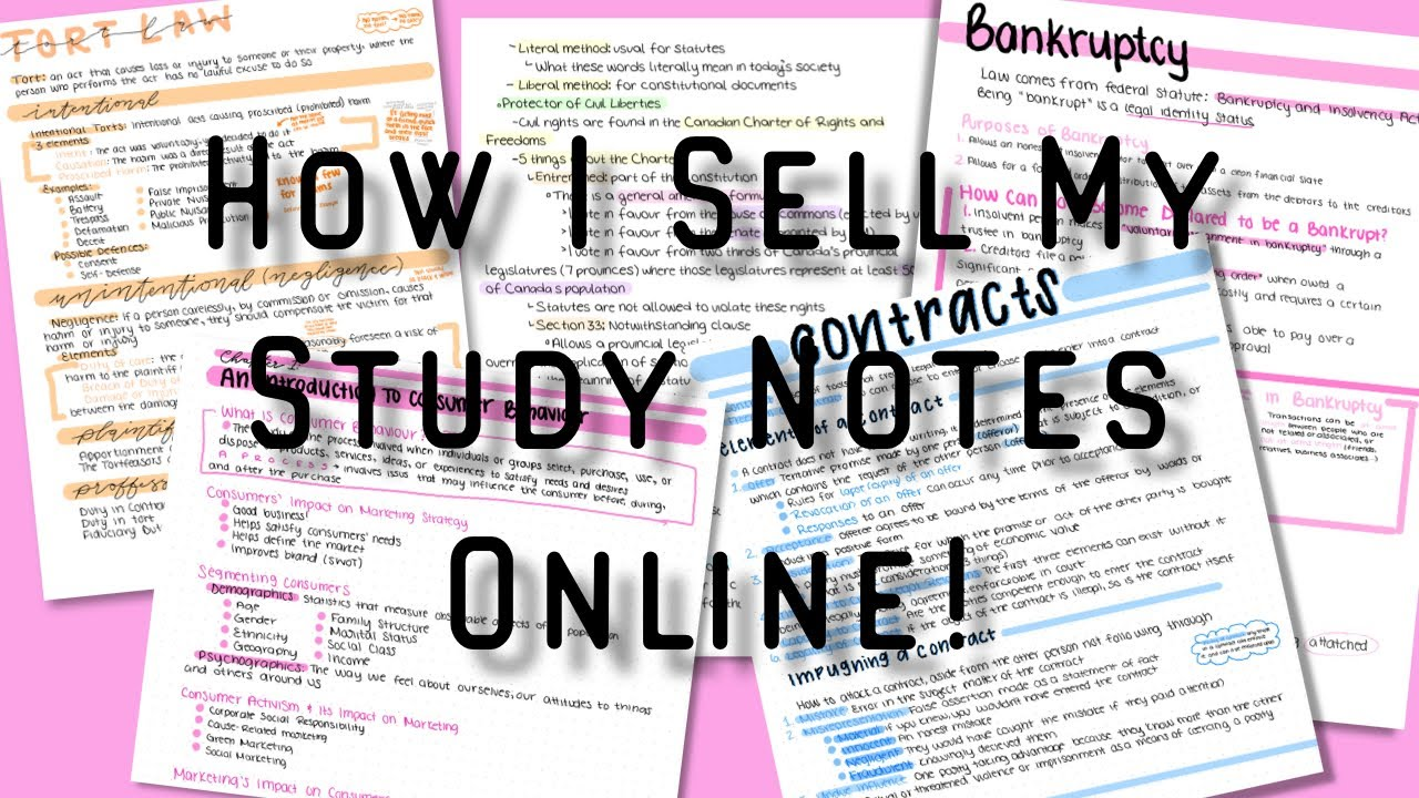 Selling Notes Online: